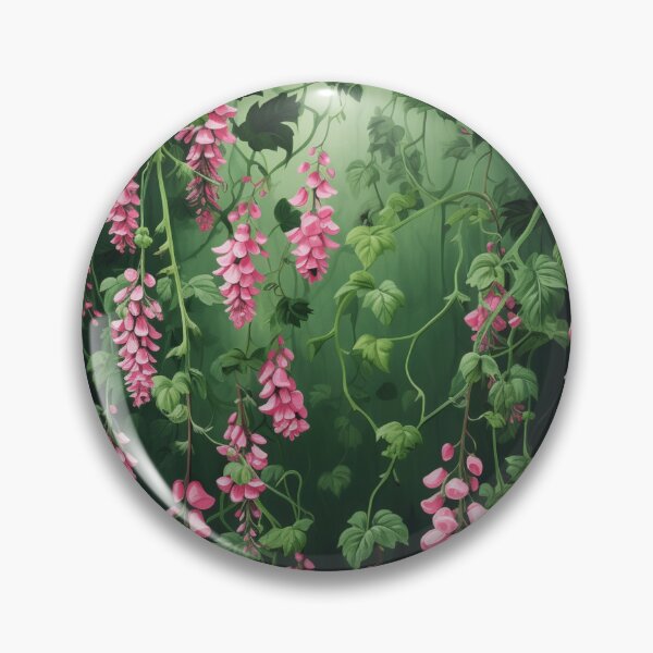 Item preview, climbing ivy with pink blooms designed and sold by DanieWoods.