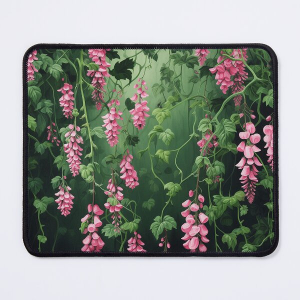 Item preview, climbing ivy with pink blooms designed and sold by DanieWoods.