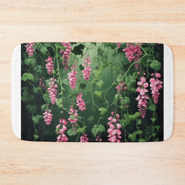 Item preview, climbing ivy with pink blooms designed and sold by DanieWoods.