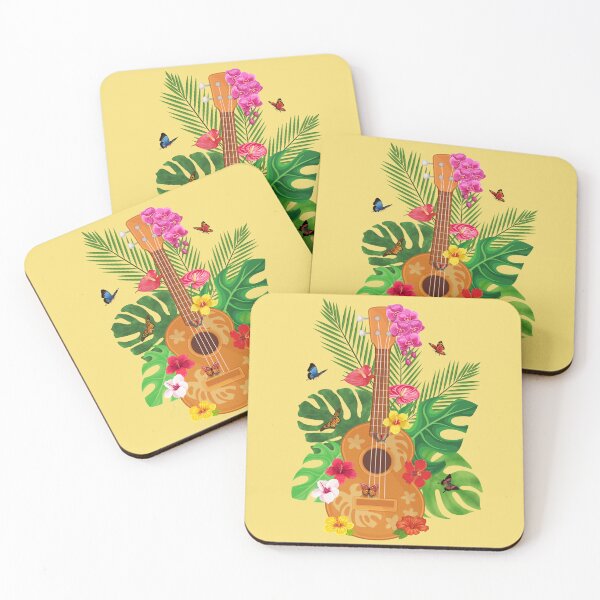 Item preview, Hawaiian Ukulele Hibiscus Butterflies designed and sold by soulfulprintss8.