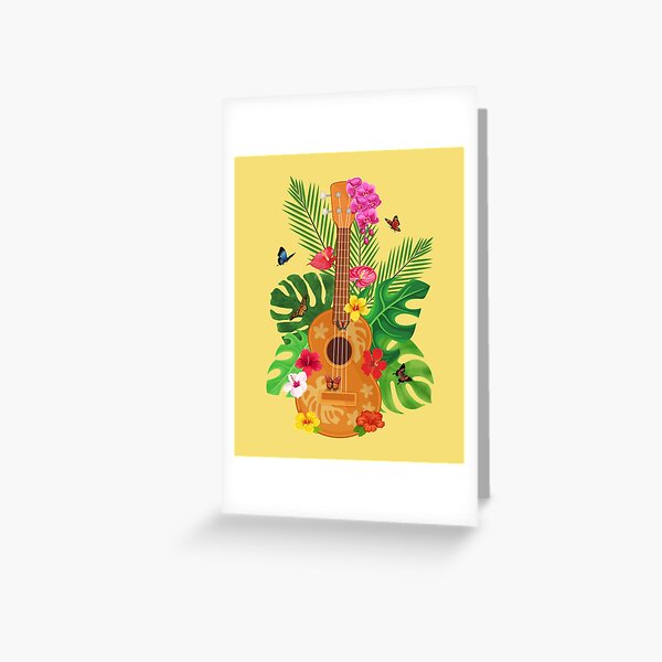 Item preview, Hawaiian Ukulele Hibiscus Butterflies designed and sold by soulfulprintss8.