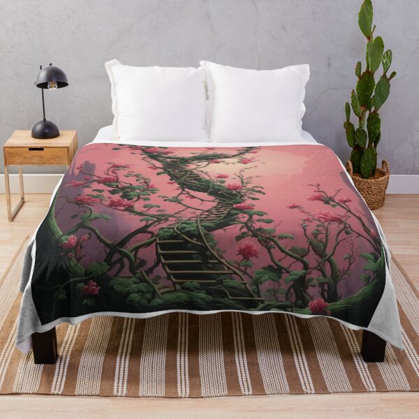 Item preview, pink flower ivy climbing stairway designed and sold by DanieWoods.