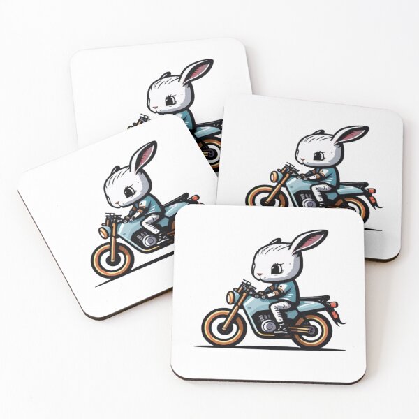 Item preview, Adorably Rad: Kawaii Rabbit Riding a Sports Bike Designs designed and sold by irosh madushan.