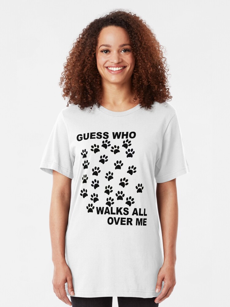 Alternate view of Guess Who Walks All Over Me Paw Prints Slim Fit T-Shirt