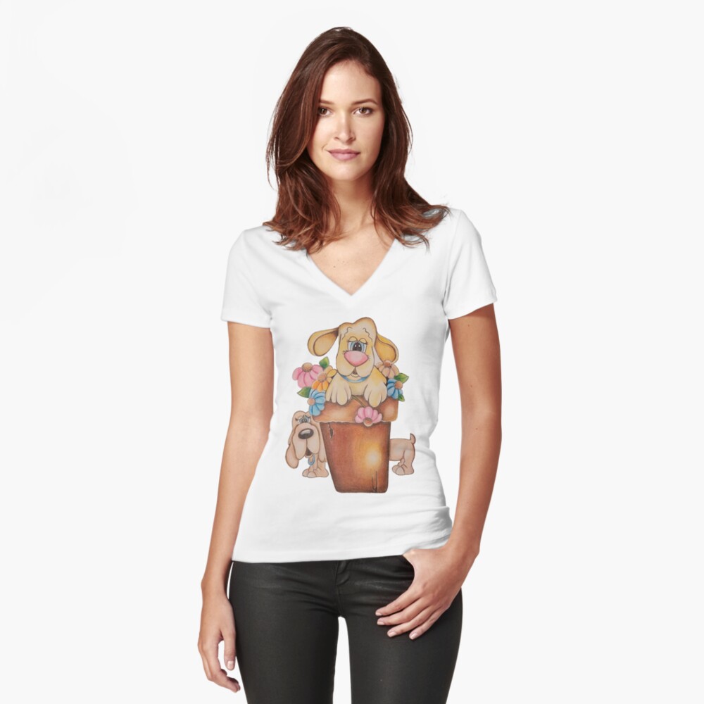 Item preview, Fitted V-Neck T-Shirt designed and sold by GraphicTempt.
