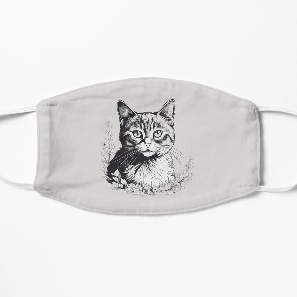 Tabby of the White Rose Flat Mask