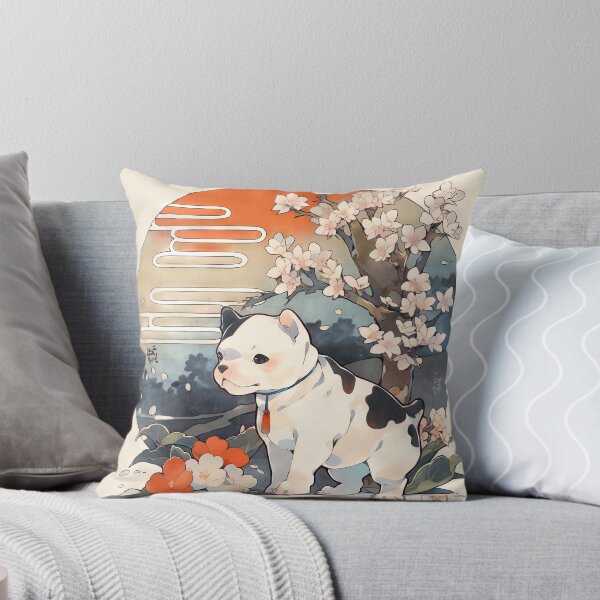 Item preview, Japanese Woodblock Style Pitbull Terrier Puppy Dog designed and sold by BlvckSky.