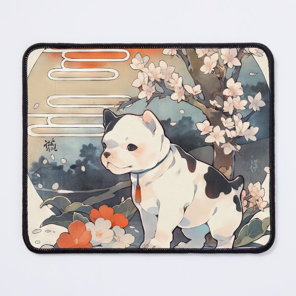 Item preview, Japanese Woodblock Style Pitbull Terrier Puppy Dog designed and sold by BlvckSky.