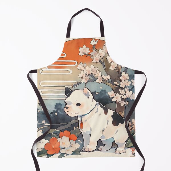 Item preview, Japanese Woodblock Style Pitbull Terrier Puppy Dog designed and sold by BlvckSky.