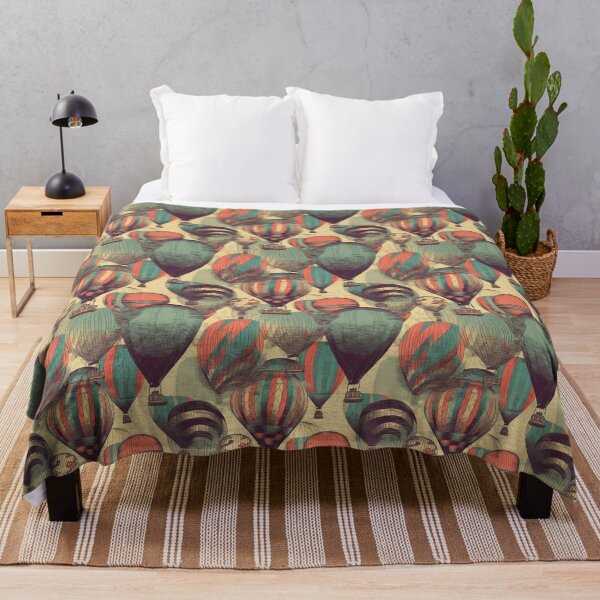 Item preview, Colorful hot air balloons with vintage style seamless pattern designed and sold by MiraCleAI.