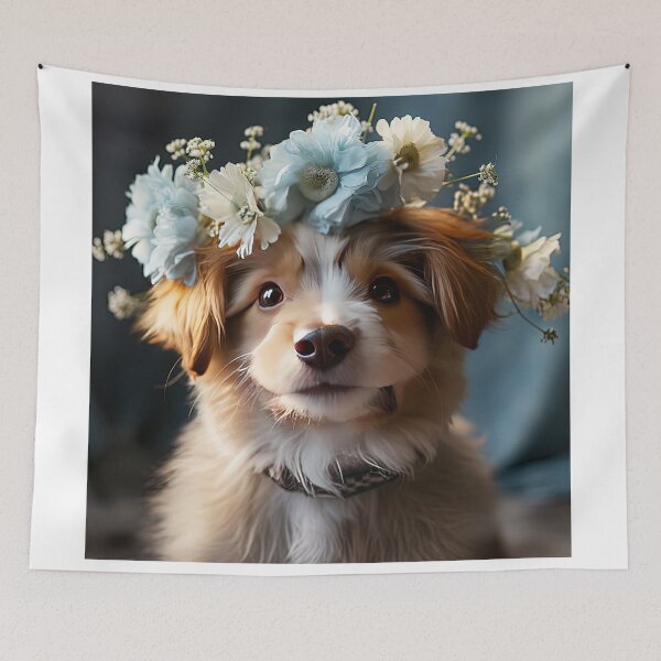 Item preview, Flower Crown Puppy Dog  designed and sold by BlvckSky.