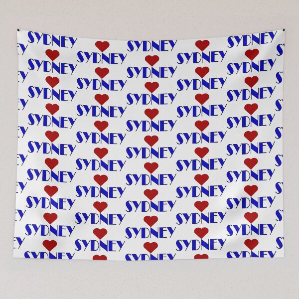 Item preview, Blue Sydney Broadway Style Text, with Red Love Heart designed and sold by AASparksDesigns.