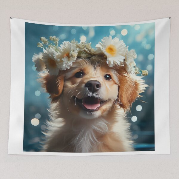 Item preview, Flower Crown Puppy Dog  designed and sold by BlvckSky.