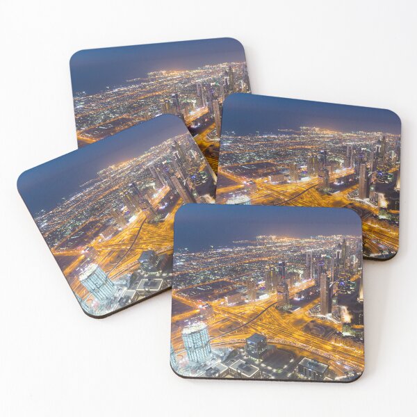 Item preview, Dubai night city skyline with modern skycrapers designed and sold by Piccaya.