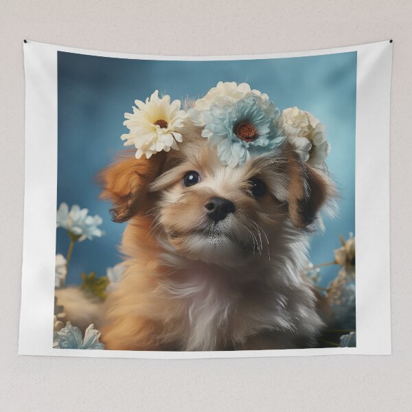 Item preview, Flower Crown Puppy Dog  designed and sold by BlvckSky.