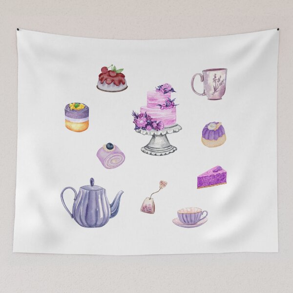 Item preview, Purple theme tea time  designed and sold by KimmmiK.
