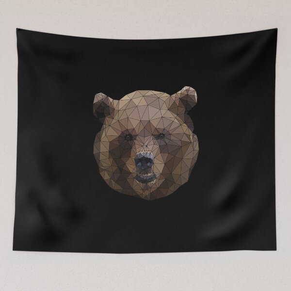 Item preview, Polygonal brown bear triangular shapes low poly art designed and sold by wejollydigitals.