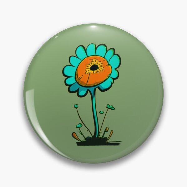 Item preview, Pastel Single Flower in Cyan, Orange & light Blue Paint Pattern Design designed and sold by Md Rashid  Hasan.