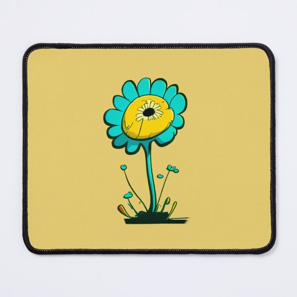 Item preview, Pastel Single Flower in Cyan, Yellow & light Blue Paint Pattern Design designed and sold by Md Rashid Hasan.