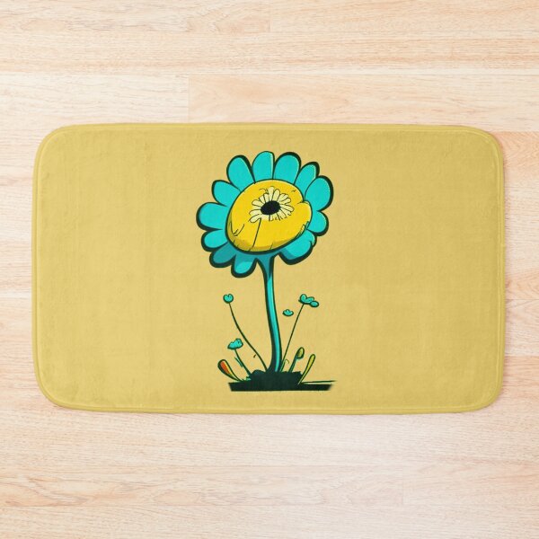 Item preview, Pastel Single Flower in Cyan, Yellow & light Blue Paint Pattern Design designed and sold by Md Rashid  Hasan.