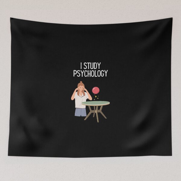 Item preview, "I Study Psychology" Telekineses Joke - Psychologist, Intellectual, Psychiatry Jokes and Quotes designed and sold by ethanzakicab.