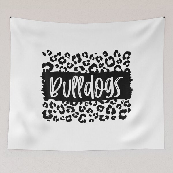 Item preview, Bulldogs Team Mascot School Spirit Game Night Leopard Print  designed and sold by PatriciaWCipria.