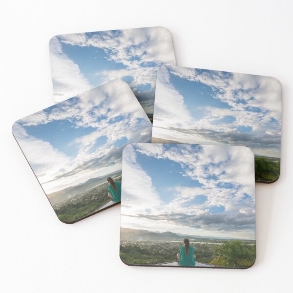 Item preview, Aerial view of Rurrenabaque with cloudy blue sky designed and sold by Piccaya.