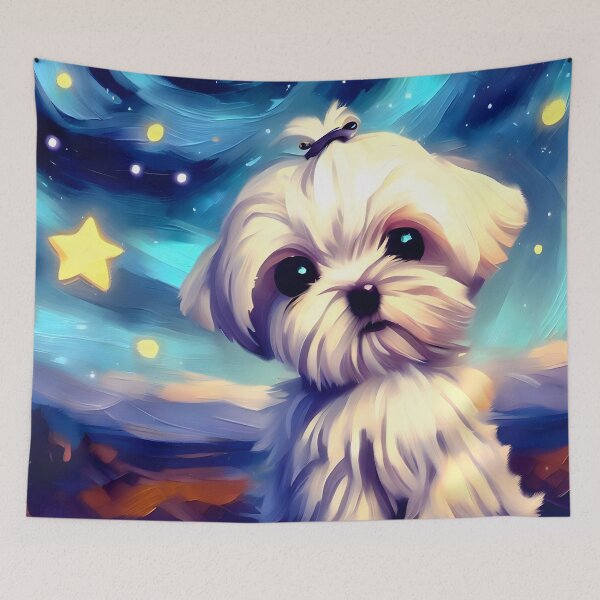 Item preview, Maltese in Starry Night  designed and sold by City0fDreams.