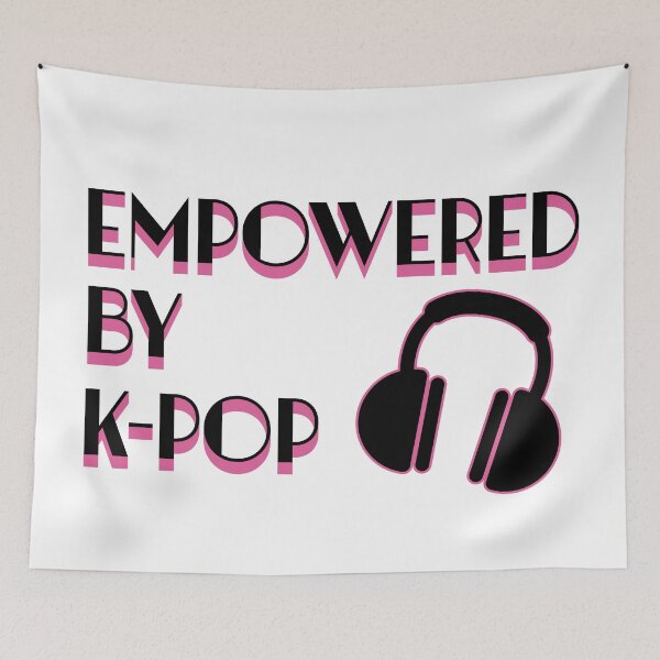 Item preview, Empowered by Kpop, Black and pink fandom quote designed and sold by JinJinYoon.