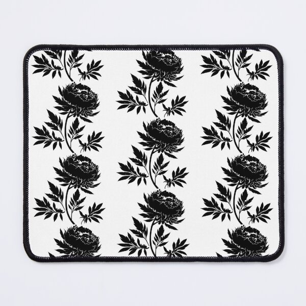 Item preview, Peony Flower Black leaves silhouette on White background 12 designed and sold by ArmBaoStock.