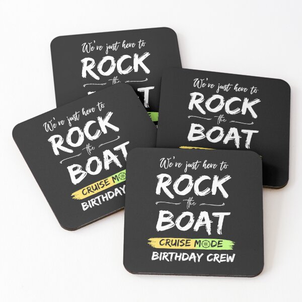 Item preview, Here to ROCK the BOAT Birthday Crew - BLACK designed and sold by BridgetBresser.