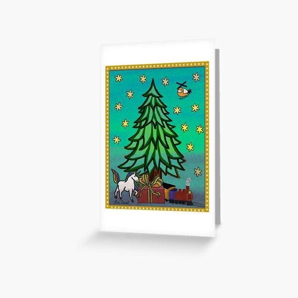 Christmas Card with Unicorn Greeting Card