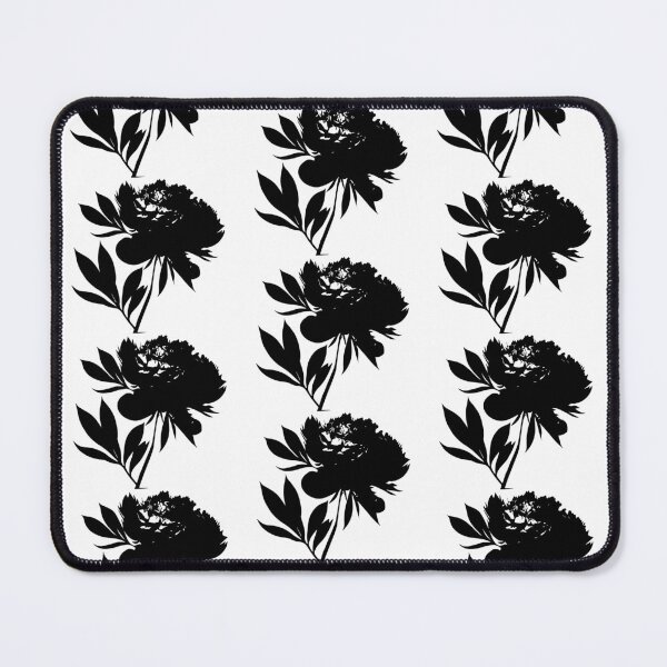 Item preview, Peony Flower Black leaves silhouette on White background 15 designed and sold by ArmBaoStock.