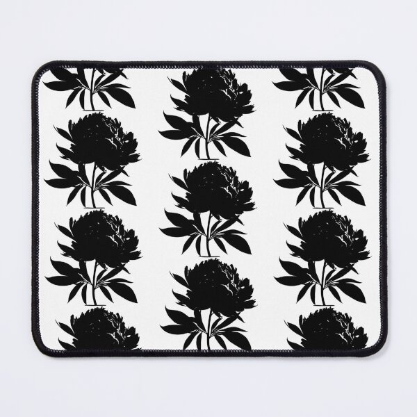 Item preview, Peony Flower Black leaves silhouette on White background 16 designed and sold by ArmBaoStock.