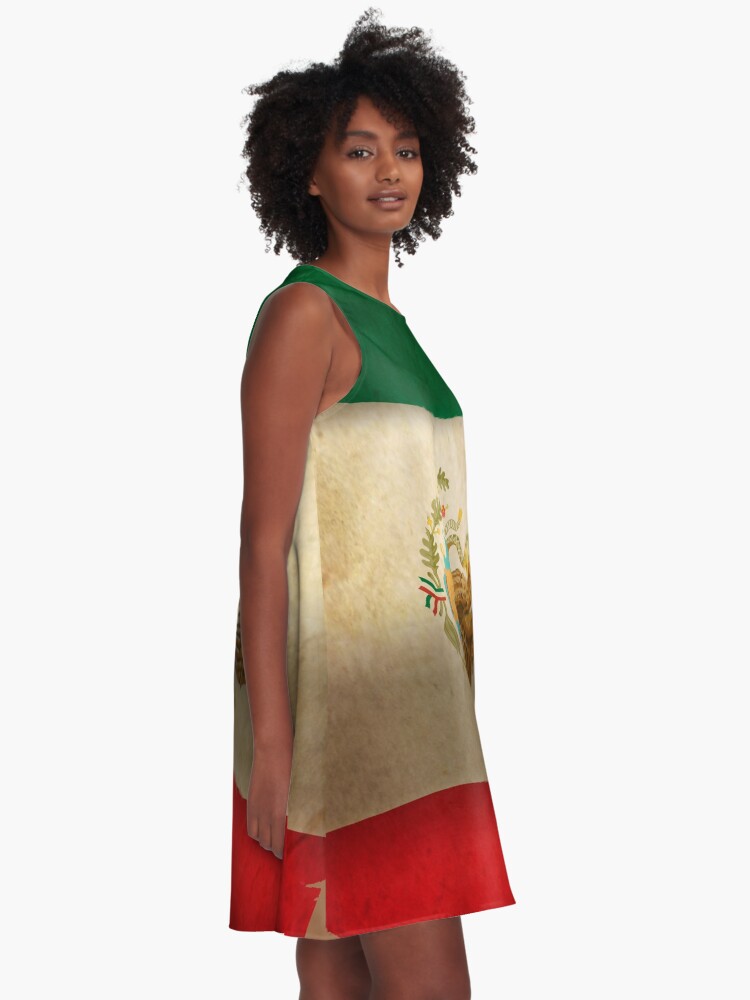 Alternative Ansicht von Grunge Flagge Mexiko... A-Linien Kleid