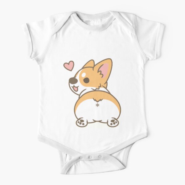 Corgi butt Short Sleeve Baby One-Piece