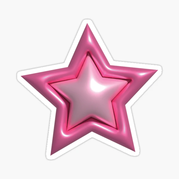 Small Metallic Rose Star Stickers, 1/2 Star Shape