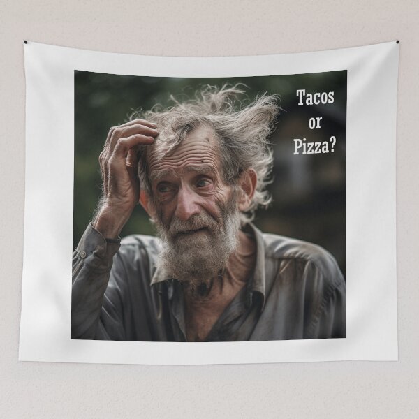 Item preview, debacle darrell unsure if he should have tacos or pizza designed and sold by DanieWoods.