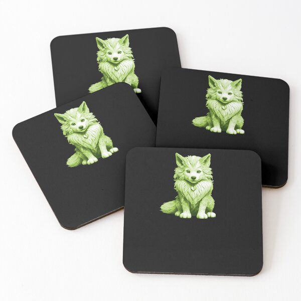Item preview, Little Cute Wolf - Yellow-green designed and sold by Soulemotion.