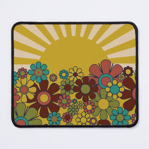 Item preview, Sunshine Retro Garden Vintage 60s 70s Aesthetic Flowers and Sun designed and sold by kierkegaard.