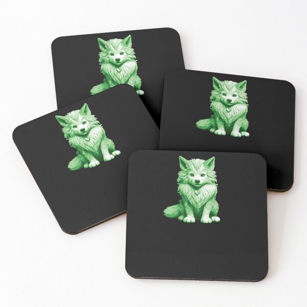 Item preview, Little Cute Wolf - Green 1 designed and sold by Soulemotion.