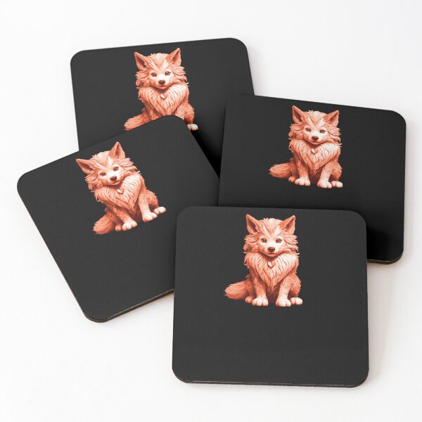 Item preview, Little Cute Wolf - Coral designed and sold by Soulemotion.