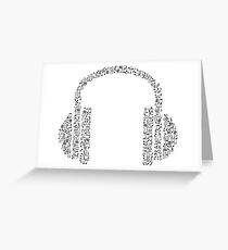 Musical Notes Headphones Greeting Card