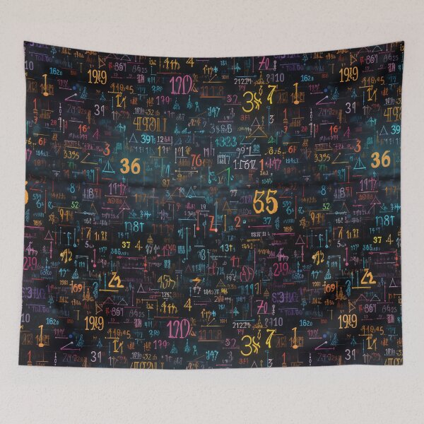 Item preview, Blackboard with abstract numbers designed and sold by Snoobstyle.