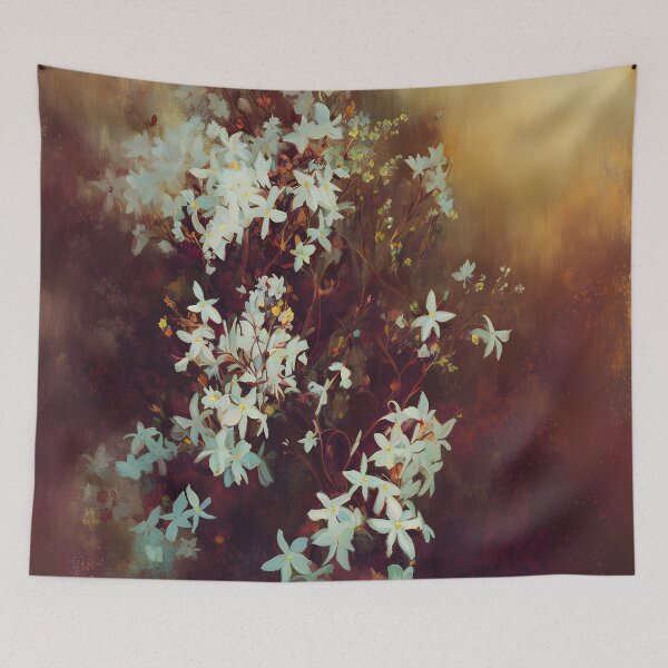 Item preview, Antique Look Vintage Jasmine Flowers - Shabby Chic Blossoms Grunge Style AI Art 2 of 4 designed and sold by Beachy.