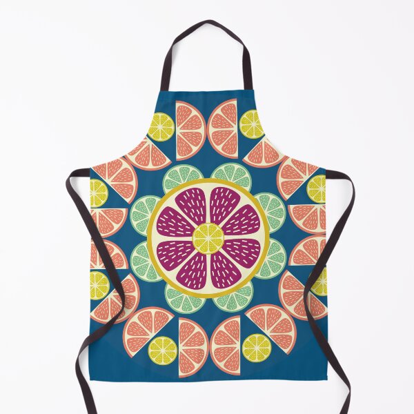 Item preview, Food Theme, Citrus Fruit, Grapefruit, Oranges, Lemons and Limes on Inky Blue designed and sold by scome.