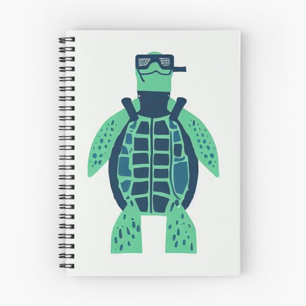 Item preview, Minimalist Risograph Print / Snorkelin' Turtle designed and sold by SubtleMetSimple.
