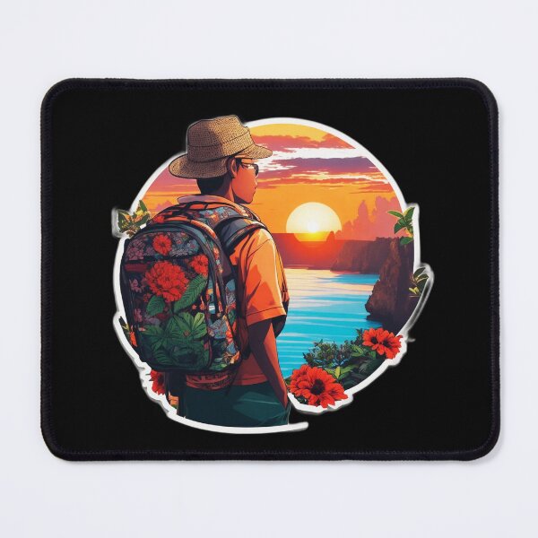 Item preview, Bali Traveler Watching Ocean Sunset From Uluwatu Cliff designed and sold by Ridiculam Toga.