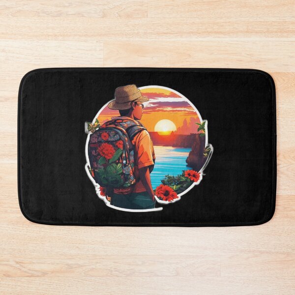 Item preview, Bali Traveler Watching Ocean Sunset From Uluwatu Cliff designed and sold by Ridiculam Toga.