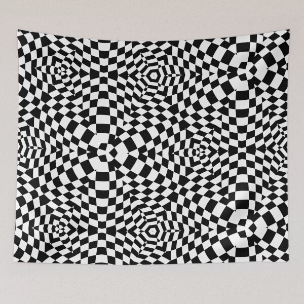Item preview, 3D square black and white alternating grid pattern designed and sold by Atroce.